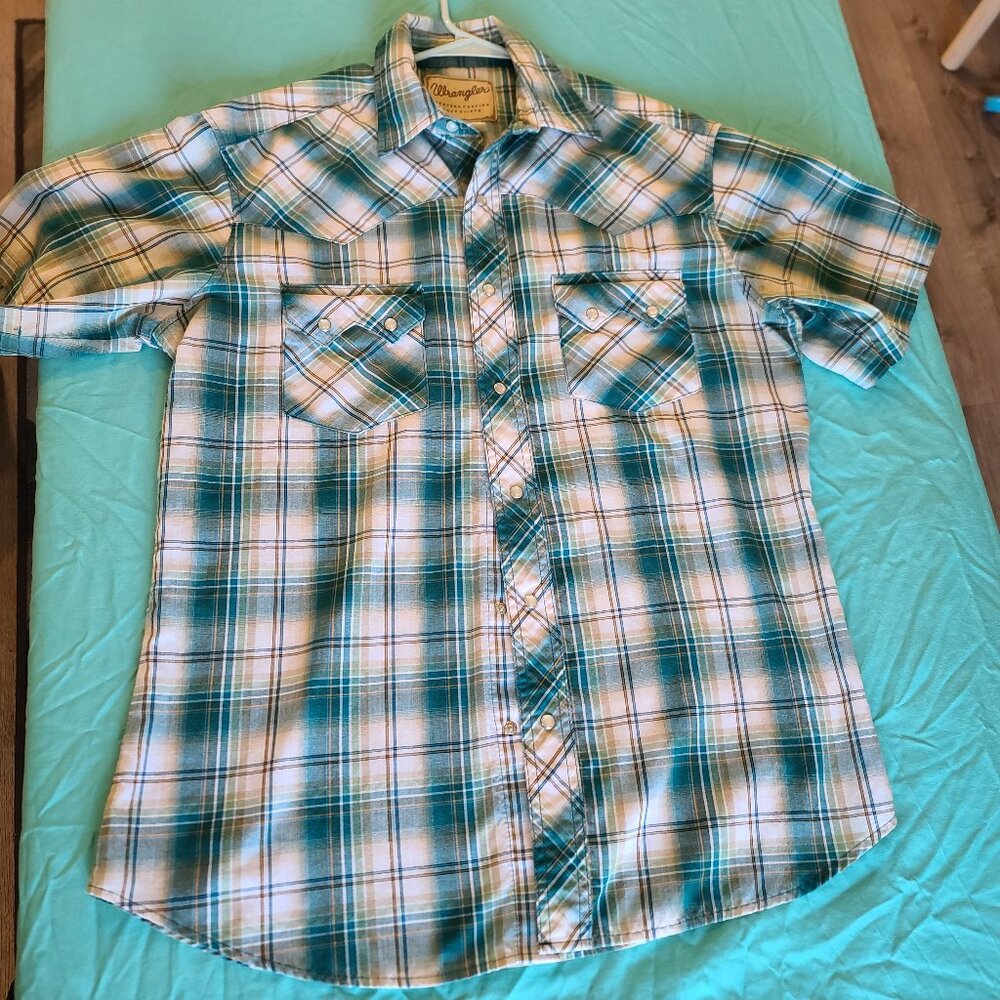Wrangler Western Fashion Snap Shirt Men's Medium EUC